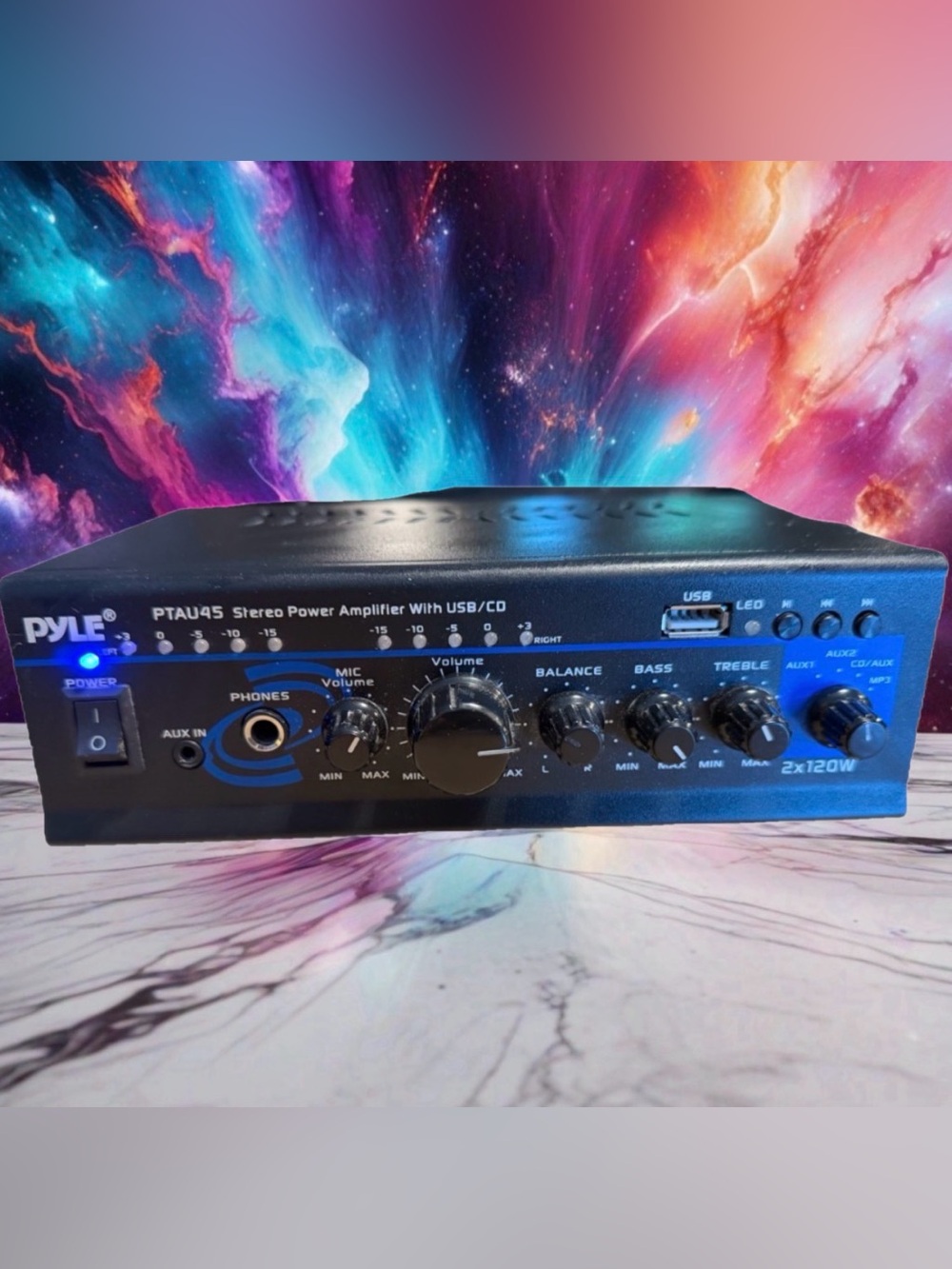 Pyle 2 Channel Power Amplifier PTAU45 Never Used Great Sound Compact& Crisp🎶